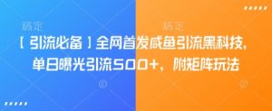 【引流必备】全网首发咸鱼引流黑科技，单日曝光引流500+，附矩阵玩法【揭秘】-知乎者也