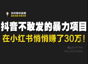 抖音不敢发的暴利项目,在小红书悄悄挣了30W-知乎者也