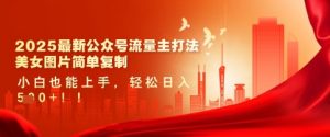 2025最新公众号流量主打法,美女图片简单复制,小白也能上手,轻松日入5张-知乎者也