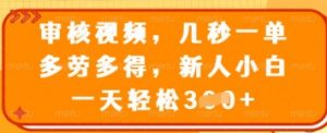 审核视频，几秒一单，多劳多得，新人小白一天轻松3张【揭秘】-知乎者也