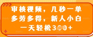 审核视频,几秒一单,多劳多得,新人小白一天轻松3张【揭秘】-知乎者也
