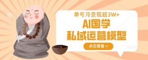 AI国学私域运营模型,单号月变现过W-知乎者也
