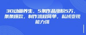 3D动画养生,5条作品涨粉5万,条条爆款,制作流程简单,私域变现能力强-知乎者也