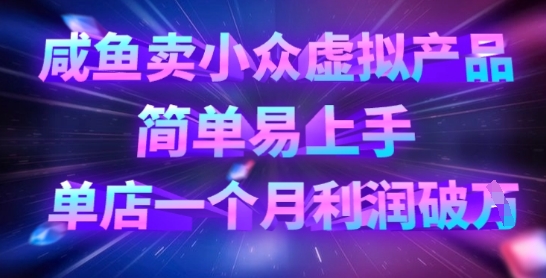 咸鱼卖小众虚拟产品,简单易上手,单店一个月利润破W-知乎者也