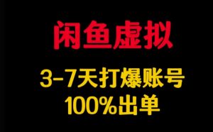 闲鱼虚拟详解,3-7天打爆账号,100%出单-知乎者也