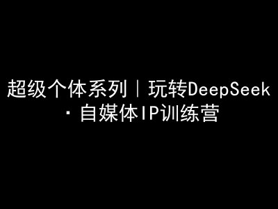 超级个体系列,玩转DeepSeek·自媒体IP训练营,deepseek教程-知乎者也
