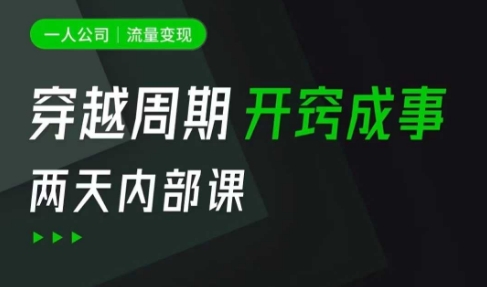 一人公司:流量变现课,一人公司的方法模型拆解, 拆解富人思维,流量思维,小老板思维等-知乎者也