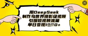 用DeepSeek制作鸟世界摄影级视频,引爆短视频流量,单日变现1k-知乎者也