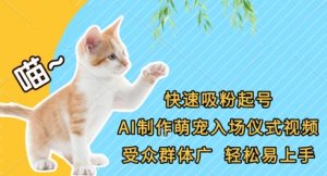 快速吸粉起号，AI制作萌宠入场仪式视频，受众群体广，轻松易上手-知乎者也
