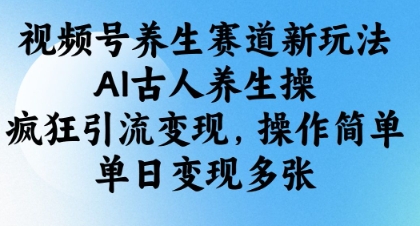 视频号养生赛道新玩法,AI古人养生操,疯狂引流变现,操作简单,单日变现多张-知乎者也
