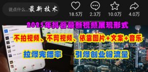 抖音最新视频展现形式,不拍视频、不剪视频、依靠图片+文案助推热门,引爆创业粉-知乎者也