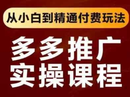 拼多多推广实操课程,从小白到精通付费玩法-知乎者也