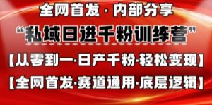 私域日进千粉训练营,全网首发,从0开始带你做好私域,适用于任何赛道,让日产千粉不再是梦-知乎者也