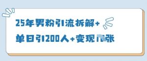 25年男粉引流拆解+单日引200人+变现多张-知乎者也