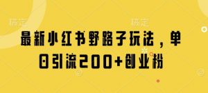 最新小红书野路子玩法，单日引流200+创业粉-知乎者也