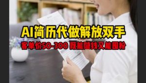 AI简历代做解放双手,客单价50-300不等,既能挣钱又能囤粉-知乎者也