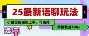 25年最新语聊玩法,纯手工,单机收益100+,小白也能轻松上手,可矩阵操作-知乎者也