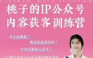 桃子IP公众号内容获客训练营(第3期),一门让你公众号从0到商业闭环的课程-知乎者也