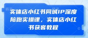 实体店小红书同城IP深度陪跑实操课，实体店小红书获客教程-知乎者也