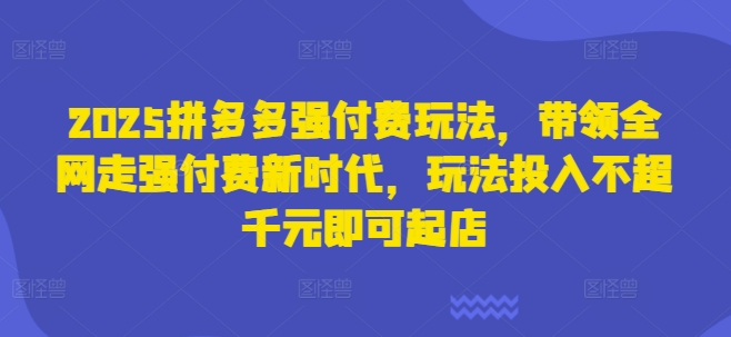 2025拼多多强付费玩法，带领全网走强付费新时代，玩法投入不超千元即可起店-知乎者也