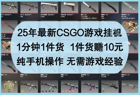 25年最新CSGO游戏挂G,1分钟1件货,1件货挣10元,纯手机操作,无需游戏经验【揭秘】-知乎者也