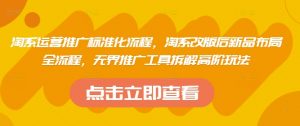 淘系运营推广标准化流程，​淘系改版后新品布局全流程，无界推广工具拆解高阶玩法-知乎者也