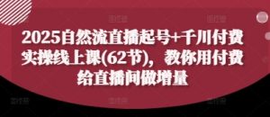 2025自然流直播起号+千川付费实操线上课(62节),教你用付费给直播间做增量-知乎者也