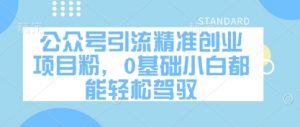 公众号引流精准创业项目粉,0基础小白都能轻松驾驭-知乎者也