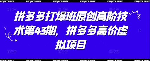拼多多打爆班原创高阶技术第43期,拼多多高价虚拟项目-知乎者也