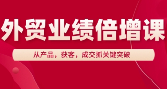 外贸业绩倍增课,从产品,获客,成交抓关键突破-知乎者也