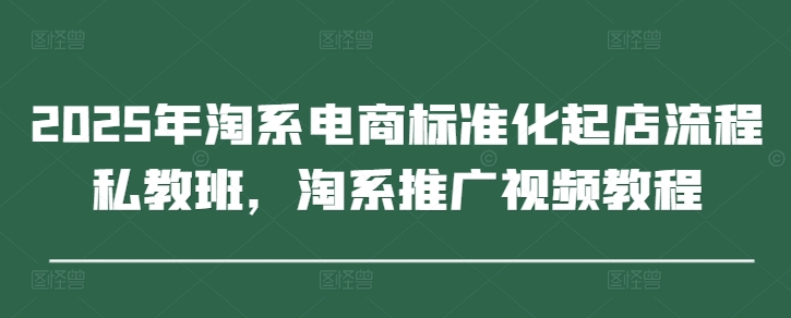2025年淘系电商标准化起店流程私教班,淘系推广视频教程-知乎者也