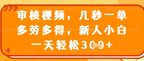 视频审核员，几秒一单，不限时间，不限地点，多做多得，新人小白一天轻松几张+【揭秘】-知乎者也