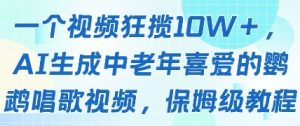 一个视频狂揽10W+点赞,AI生成中老年喜爱的鹦鹉唱歌视频,保姆级教程,轻松挣取创作者分成-知乎者也