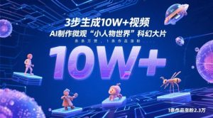 3步生成10W+视频,AI制作微观“小人物世界”科幻大片,条条万赞,1条作品涨粉2.3W-知乎者也