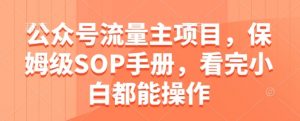 公众号流量主项目，保姆级SOP手册，看完小白都能操作-知乎者也