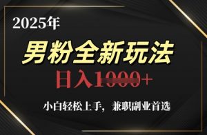 2025年男粉全新玩法，小白轻松上手，兼职副业首选，轻轻松松日入1k+-知乎者也