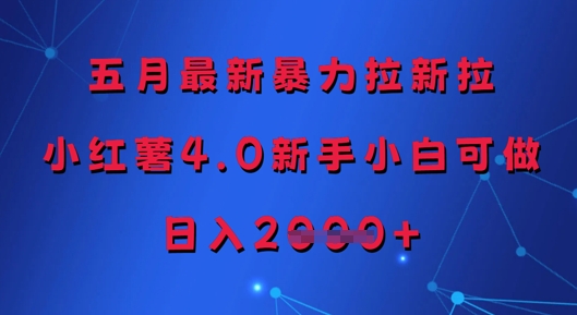 五月最新暴力拉新拉,小红薯4.0新手小白可做,日入多张-知乎者也