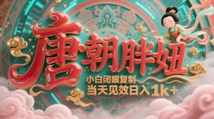 用AI克隆“唐朝胖妞”日更3条,平台疯狂推流,小白闭眼复制,当天见效,日入1k+-知乎者也