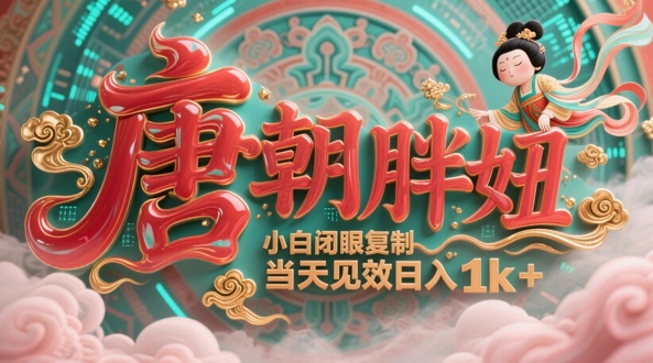 用AI克隆“唐朝胖妞”日更3条,平台疯狂推流,小白闭眼复制,当天见效,日入1k+-知乎者也