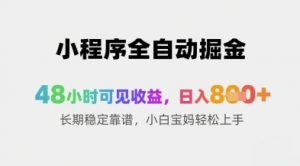 小程序全自动掘金,48小时可见收益,日入8张+长期稳定靠谱,小白宝妈轻松上手【揭秘】-知乎者也