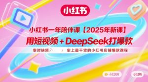 小红书一年陪伴课【2025年新课】，用短视频+deepSeek打爆款，史上最干货的小红书店铺爆款课程-知乎者也