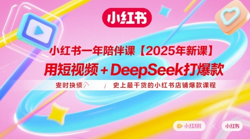 小红书一年陪伴课【2025年新课】,用短视频+deepSeek打爆款,史上最干货的小红书店铺爆款课程-知乎者也