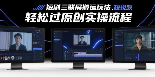 短剧三联屏搬运玩法，短剧搬运轻松过原创实操流程-知乎者也