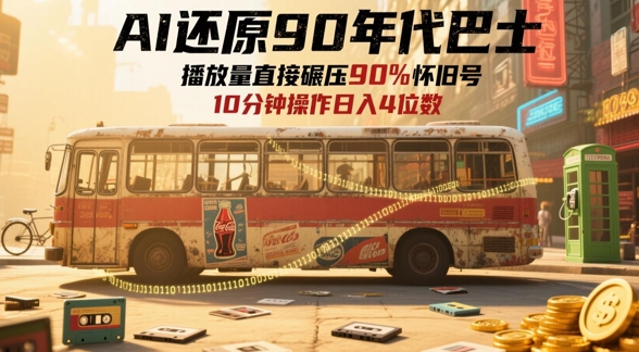 AI还原90年代巴士,一帧就让70后泪崩,播放量直接碾压90%怀旧号,每天操作十分钟,日入四位数-知乎者也