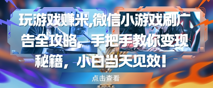 玩游戏挣米,微信小游戏刷广告全攻略,手把手教你变现秘籍,小白当天见效-知乎者也