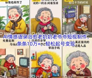 AI情感语录治愈老奶奶老爷爷短视制作，条条10万+，轻松起号变现-知乎者也