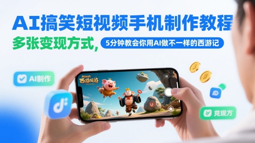 AI搞笑短视频手机制作教程，多张变现方式，5分钟教会你用AI做不一样的西游记-知乎者也