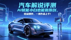 抖音汽车解说评测赛道,AI赋能小白也能做原创,收益爆炸,一条作品上千-知乎者也