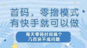 首码，零撸模式，有快手就可以做，每天零碎时间搞个几张不成问题【揭秘】-知乎者也