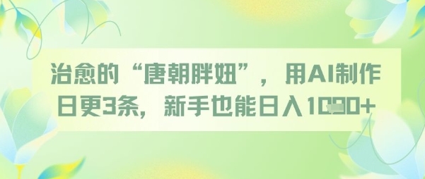 治愈的“唐朝胖妞”,用AI制作日更3条,新手也能日入多张-知乎者也